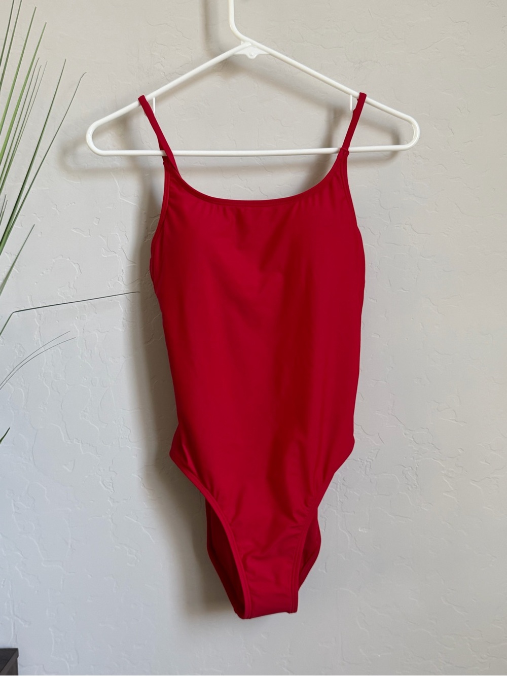 NWT Quince Italian Cami One-Piece Swimsuit Cherry Red XS